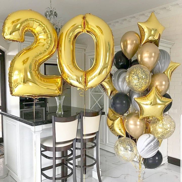 Фольгированный шар Золотая Цифра в Сургуте