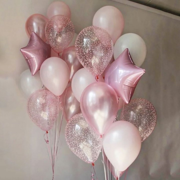 Фонтаны шаров "Розовый" в Сургуте