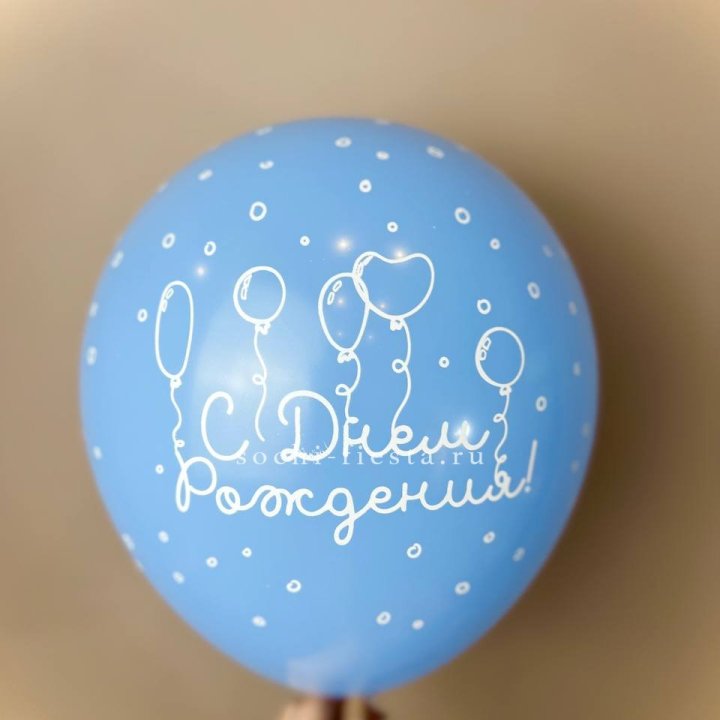 Гелиевый латексный шар С днем рождения! матовый в Сургуте