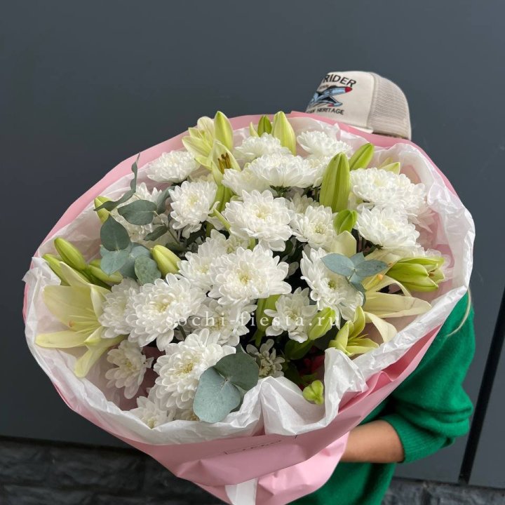  Букет  хризантемы и лилии в Сургуте