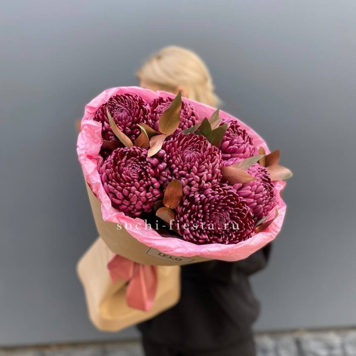 7 Хризантем Бигуди в золоте в Сургуте