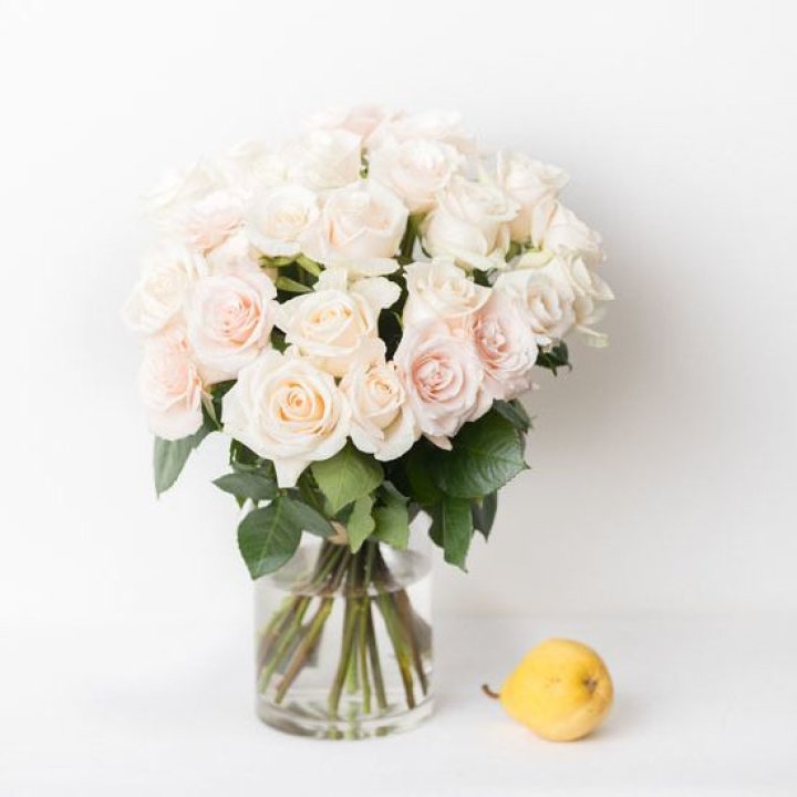 25 кремовых роз в Сургуте