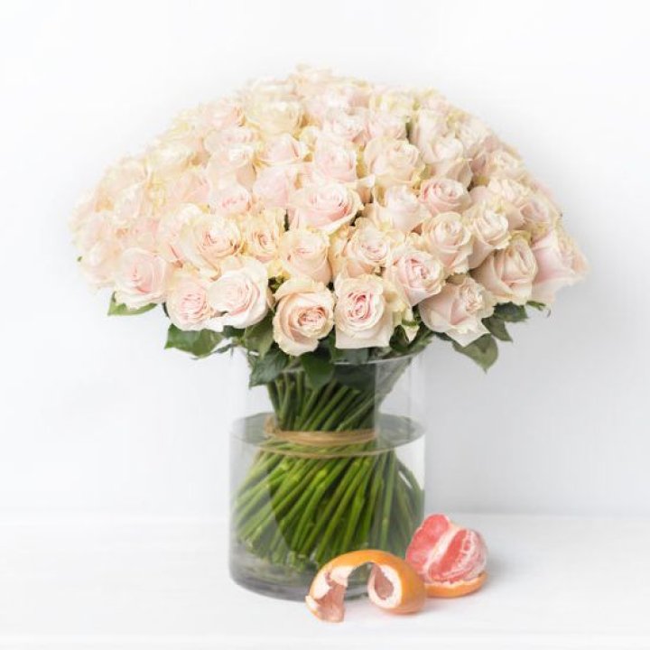 101 кремовая роза в Сургуте