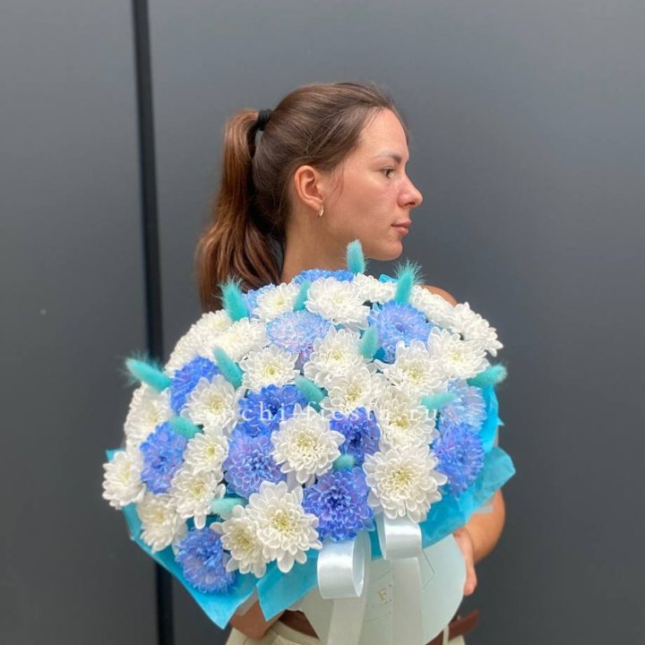  Коробочка  хризантем и лагуруса в Сургуте