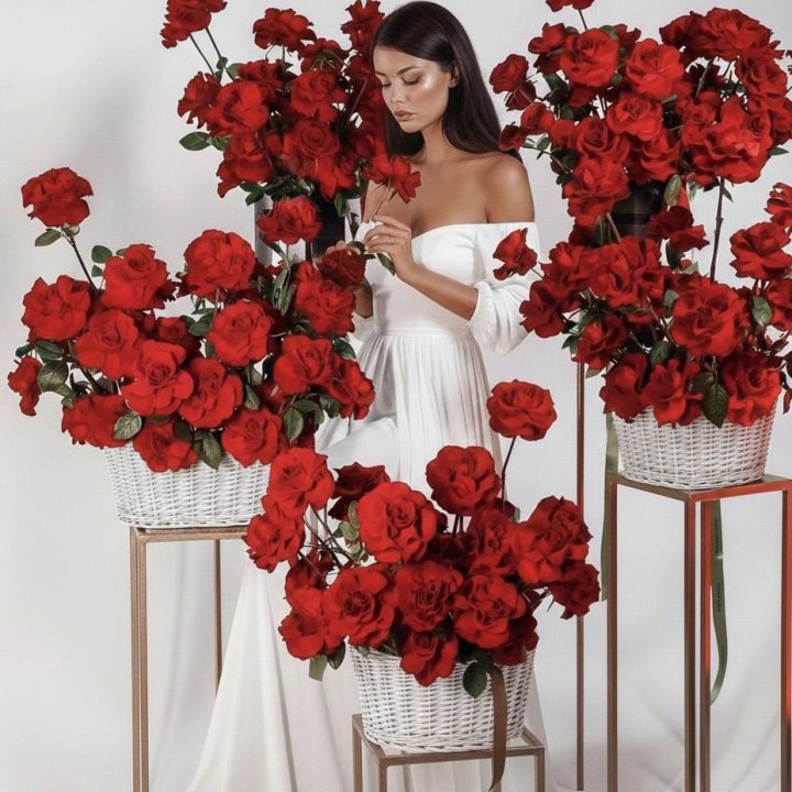 Сет из красных французских роз в Сургуте
