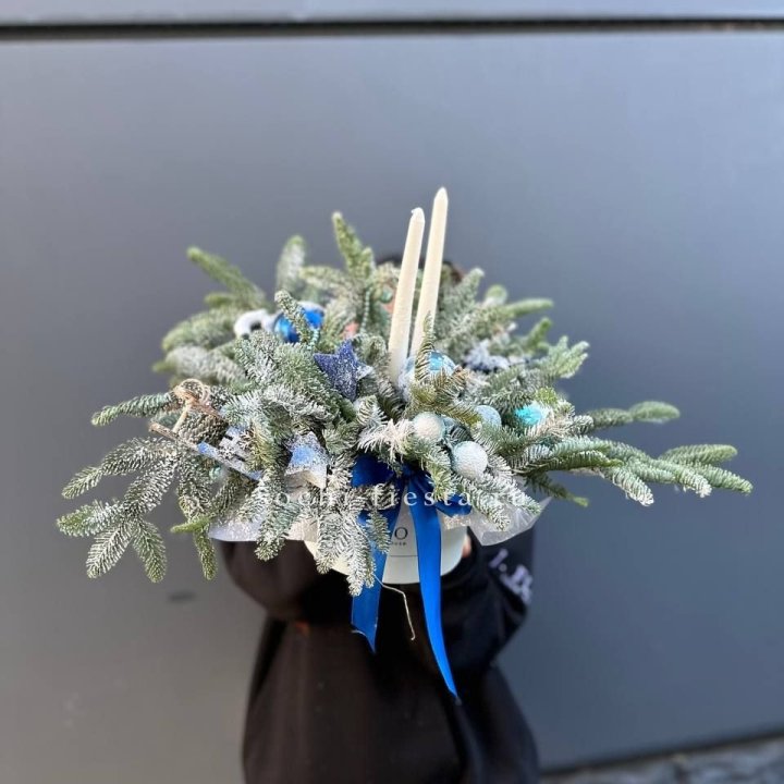 Новогодняя композиция в коробке  в Сургуте