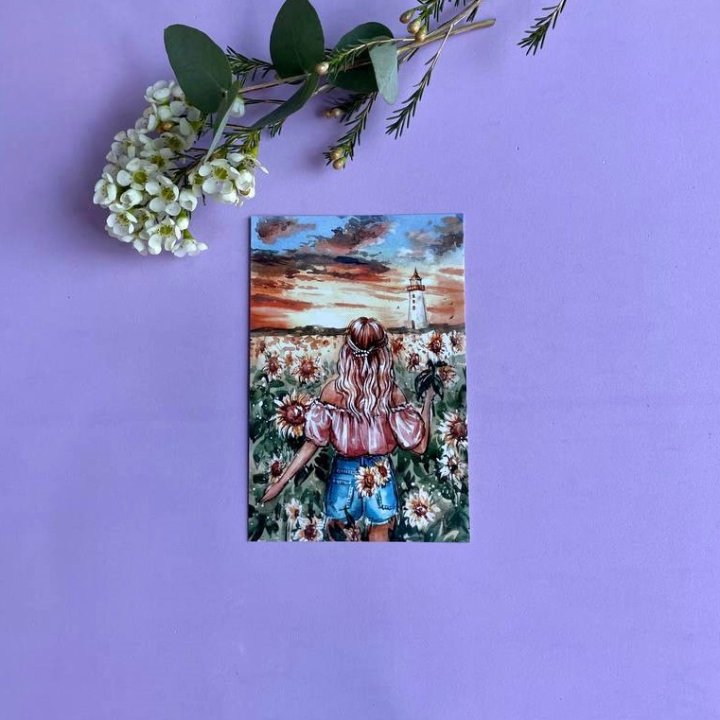 Открытка к букету "Подсолнух" в Сургуте