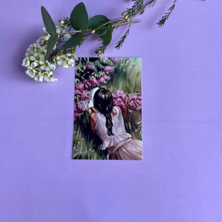 Открытка к букету "Среди пионов" в Сургуте