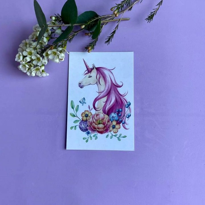 Открытка к букету "Единорог" в Сургуте