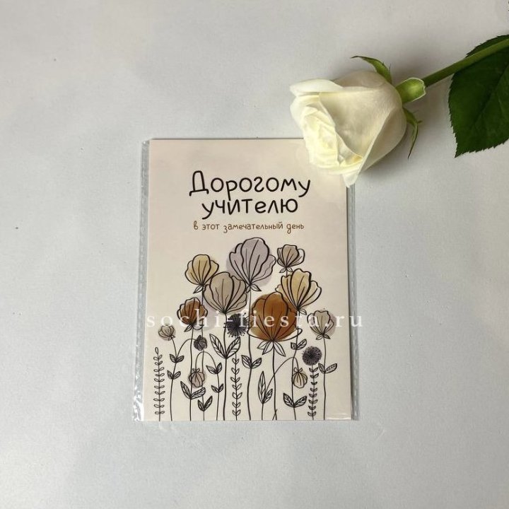 Открытка к букету "Дорогому учителю" в Сургуте