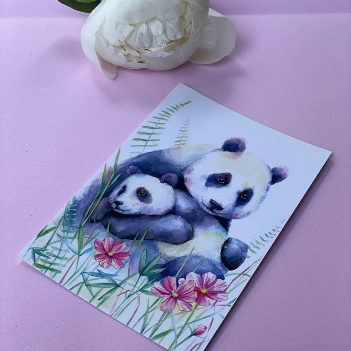 Открытка к букету "Объятие Панды" в Сургуте