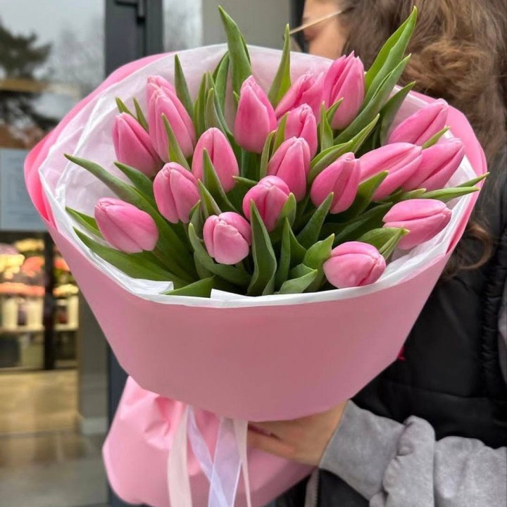  19 розовых тюльпанов в Сургуте