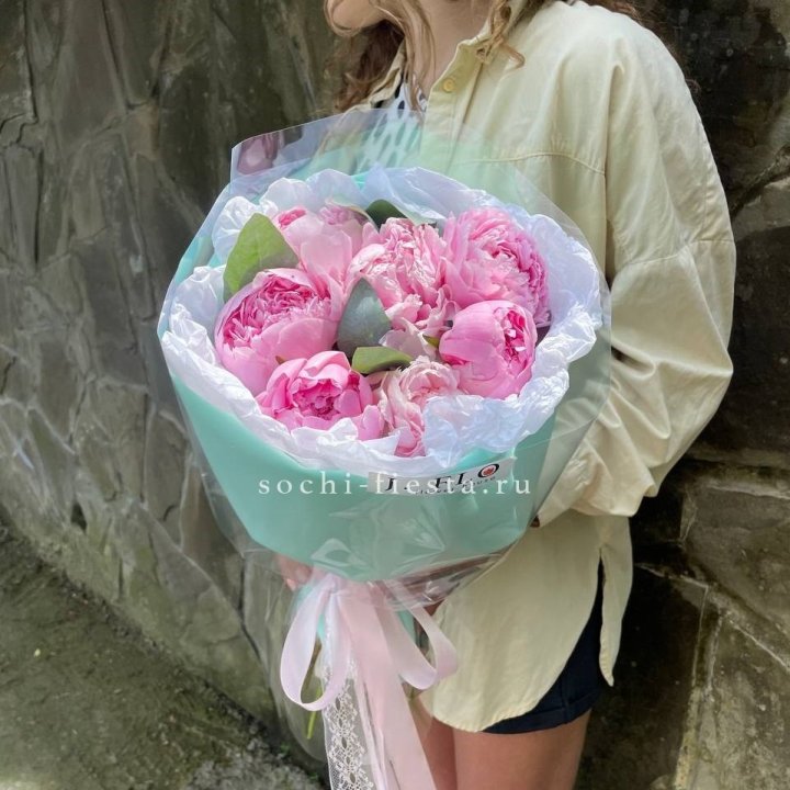 7 зефирных пионов в фоамиране в Сургуте