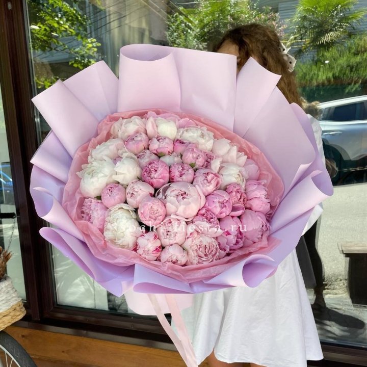 51 розовый пион в Сургуте