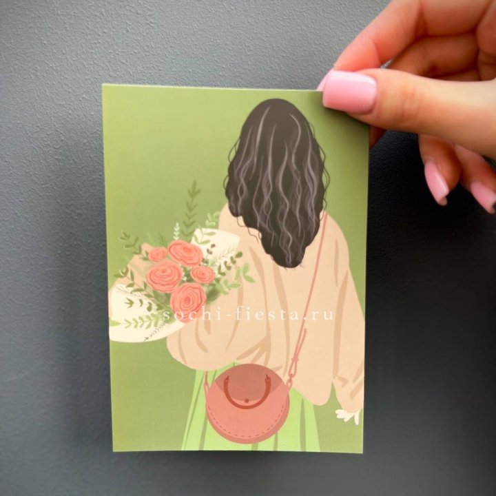 Открытка к букету "Потрясающая девушка" в Сургуте