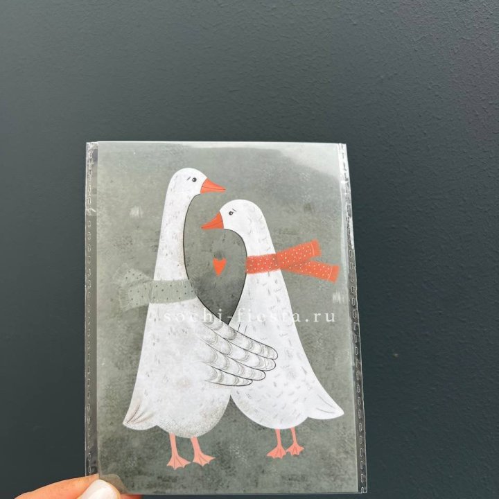 Открытка к букету "Гуси” в Сургуте