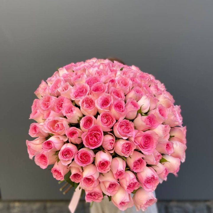 101 розовая роза в Сургуте