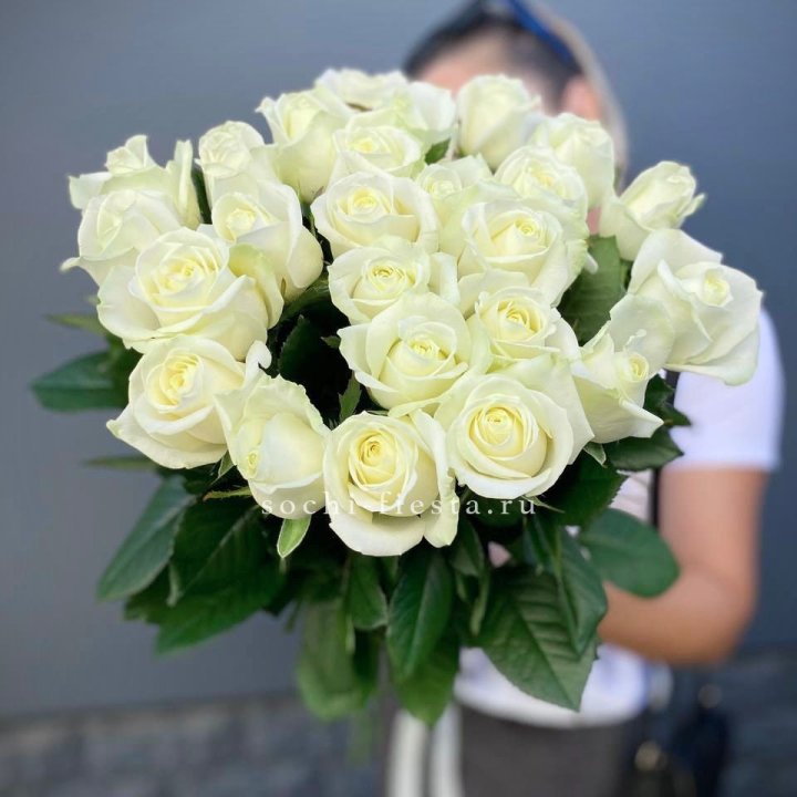 Голландские розы белые 25 в Сургуте