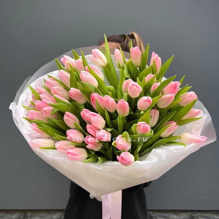 Букет тюльпанов нежно-розовых в Сургуте